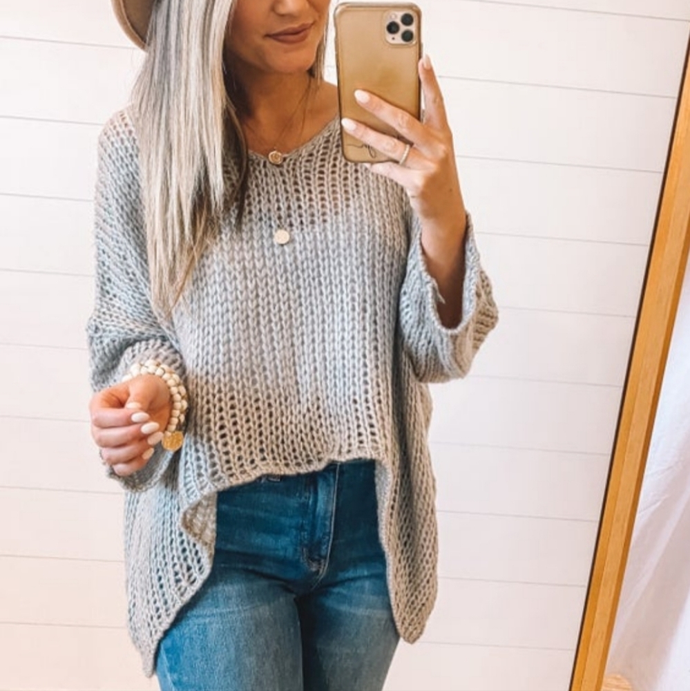 Open Knit Dolman Top
